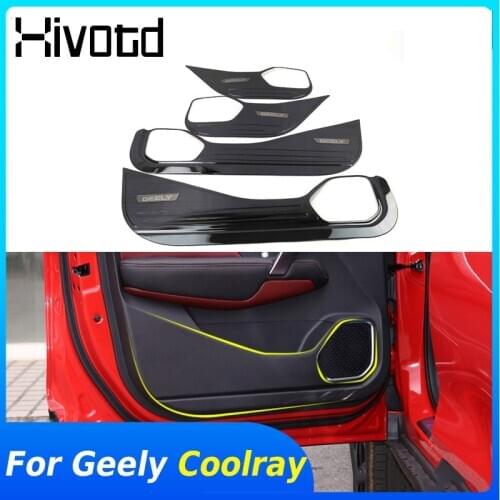 For Geely Coolray 2018-2020 Car Door Anti Kick Panel Stainless Steel Protective Cover Side Edge Strip Anti-Dirty Sticker Parts