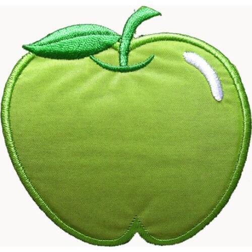 Custom Apple Embroidery Patches Made by Twill with Heat Cut Broder and Iron On Backing Accept Custom MOQ50pcs Free Shipping