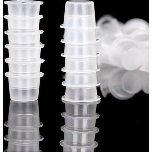 Tattoo Ink Cups Pigment Container 15MM Large Disposable Plastic Holder Permanent Makeup Body Art Eyelash Glue Tattoo Accessories
