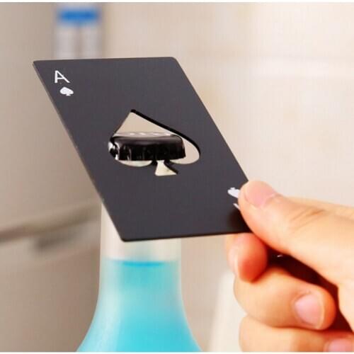Creative stainless steel bottle opener Poker Spades A multifunctional bottle opener Simple wine opener beer bottle opener