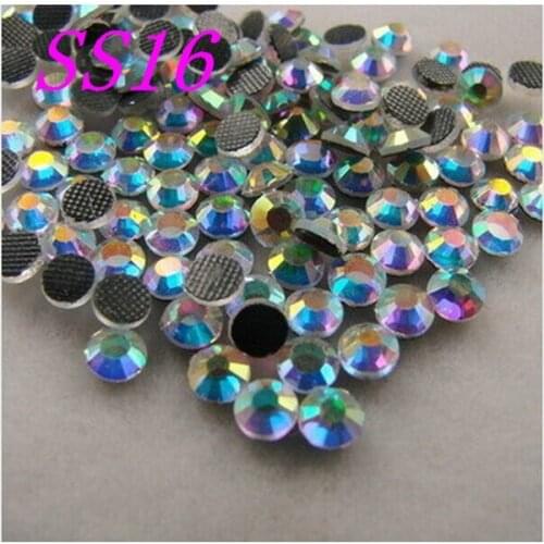 Buy 5 get 6 SS16 1440pcs/Bag Clear AB Crystal DMC HotFix FlatBack Rhinestones strass,DIY iron glass garment Hot Fix crystals