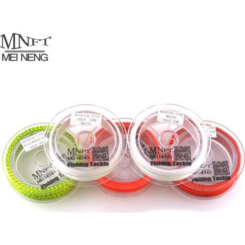 MNFT 50 Meters Fly Fishing Backing Line 20LB&30LB Braided Fly Fishing Trout Line Tackles White Orange Yellow
