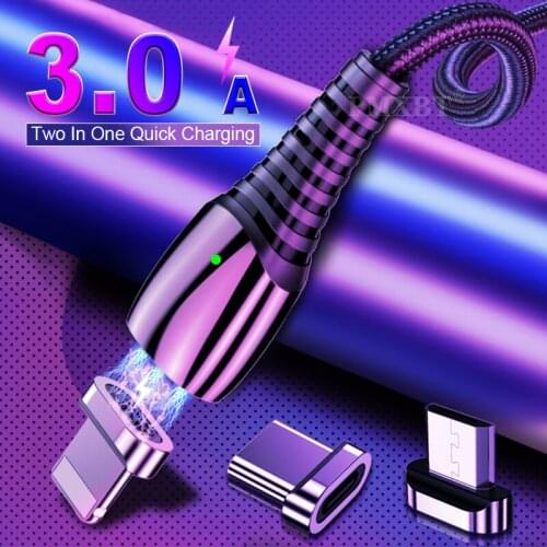 Magnetic Micro USB Type C Cable Magnetic Charge For xiaomi redmi note7 Android for iphone Umidigi F2 USB C Charging Charger Cord