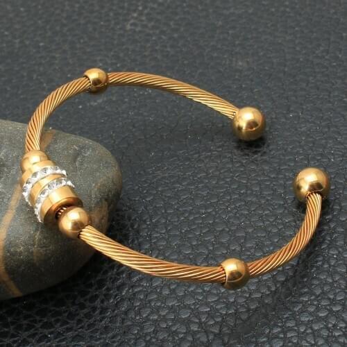 Fashion Stainless Steel Jewelry Simple Cuff Bangle Bracelet Gold Color Hot Gift BRYZ065