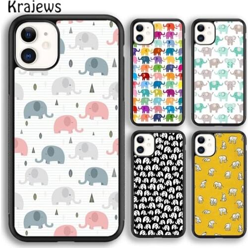 Krajews Indian Baby Elephants Soft Phone Case Cover For iPhone 5 SE 6s 7 8 plus X XR XS 11 12 pro max Samsung Galaxy S8 S9 S10