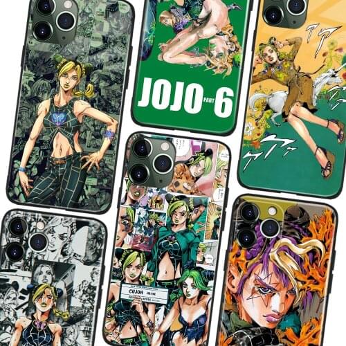 Jolyne Cujoh JoJos Bizarre Anime Manga Soft TPU Glass Phone Case for IPhone SE 6s 7 8 Plus X Xr Xs 11 12 Mini Pro Max Samsung