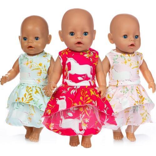 New Casual dress Doll Clothes Fit For 43cm baby Doll clothes reborn Doll Accessories