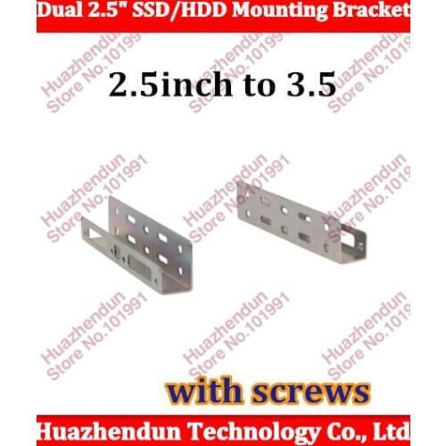 New Dual 2.5" TO 3.5" SSD/HDD Mounting Bracket for PC SSD ,freeshipping 2pcs/lot