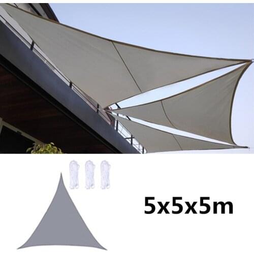5x5x5m Heavy Shade Sail Sun Canopy Cover Outdoor Trilateral Garden Yard Awnings Waterproof Anti-UV Car Sunshade Cloth Summer