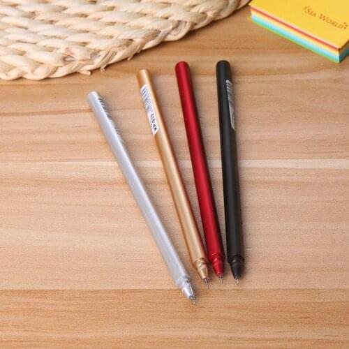1pc 0.5mm Black Ink Gel Pen Signature Pen Metal Feel Suitable For School Supplies Student Writing Exam Stationery Pen Gel Pen