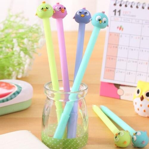 30pcs Koreas new stationery cute eye-popping bird neutral pen creative signature pen black water pen student ballpoint pen