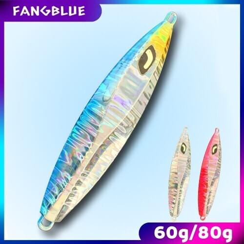 Fishing Lure 60g 80g Metal Jig Artificial Lures Laser Body Artificial Hard Bait Bass Trout Tackle Deep Sea Fishing Accessories