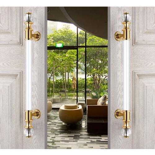 600mm 800mm modern fashion gold black white crystal big gate door handle hotel home office glass door wooden door pull handle