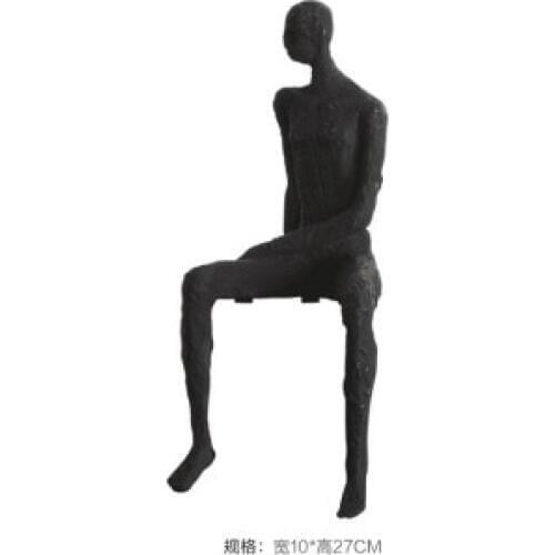 Modern creative metal decoration thinker personage abstract study office wine cabinet figure desk sculpture crafts statue home