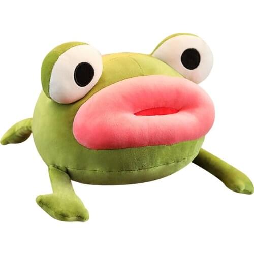 Super Cute Big Red Lips Frog Lovely Cartoon Animal Pillow Plush Toys Frog Stuffed Toys for Children Gifts