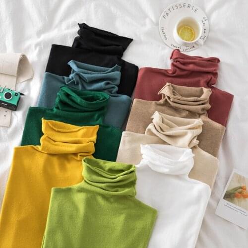 Pull Femme Turtleneck Women Sweaters 2021 Autumn Winter Sweater Knitted Pullover Long Sleeve Sweaters Tops Soft Jumper 17018