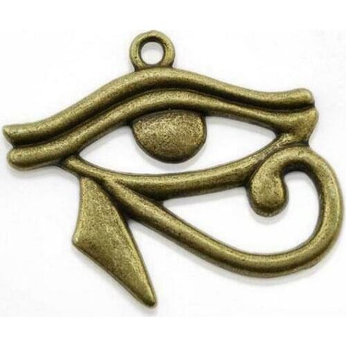 Vintage Bronze Egyptian Eye Of Horus Charms Alloy Pendants For European Bracelet Fashion Jewelry Making Gift 26x30mm 10PCS