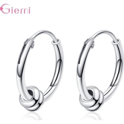 High Quality Authentic 925 Sterling Silver Hoop Earrings Jewelry For Women Wedding Statement Hip Pop Style Trendy Jewelry
