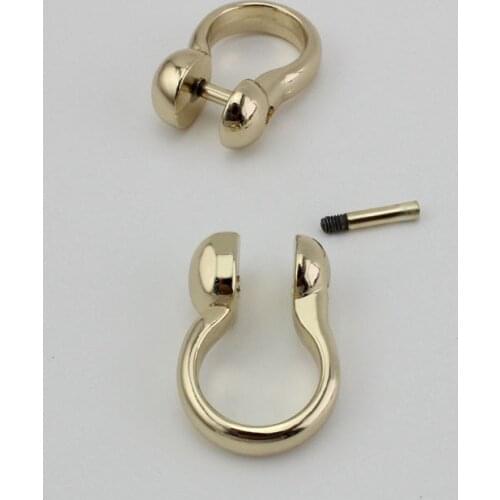 10pcs 8mm Light gold u ring Leather handbag bag hardware accessories screw D ring buckle handbags