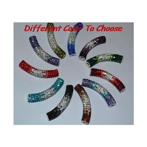 10 pcs/lot 45cm hotsale can choose color bracelet necklace gradient tube beads long bending Bead making diy crystal