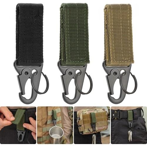 2pcs EDC Nylon Ribbon Fixed Buckle Keychain Backpack Waist Fastener Hook Buckles Outdoor Hunting Hiking Carabiner Accessories