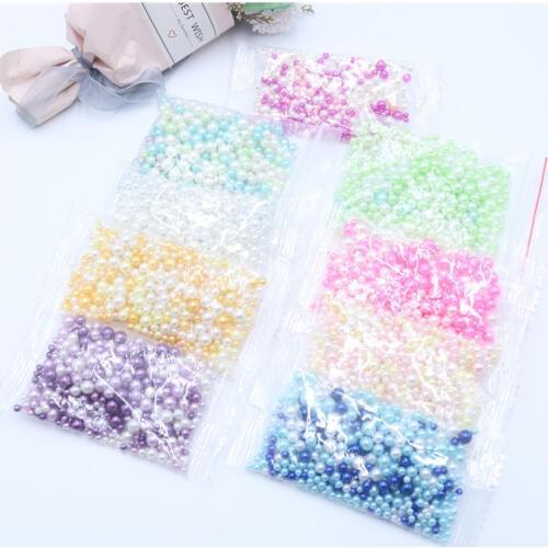 500Pcs/lot 2/3/4/5mm Mix Size Random Mix Color Round No Holes Acrylic Imitation Pearl Beads for DIY Designs Garment Accessories