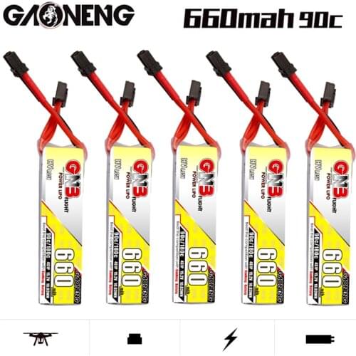 1-10Pcs GAONENG GNB 4S HV Lipo Battery 90C/180C 15.2V 660mAh for Beta85X Whoop Quadcopter FPV RC Racing Drone With XT30U-F Plug
