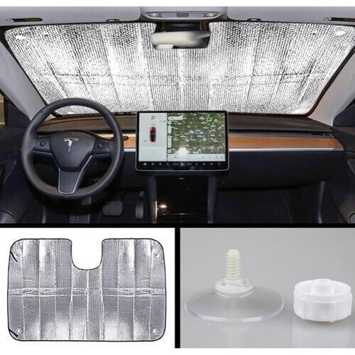 UP Car SUV Front Windshield Sun Shade Visor Car Window Sunshade Sun Shade Visor For 2018-2019 Tesla Model 3 Anti UV Protected