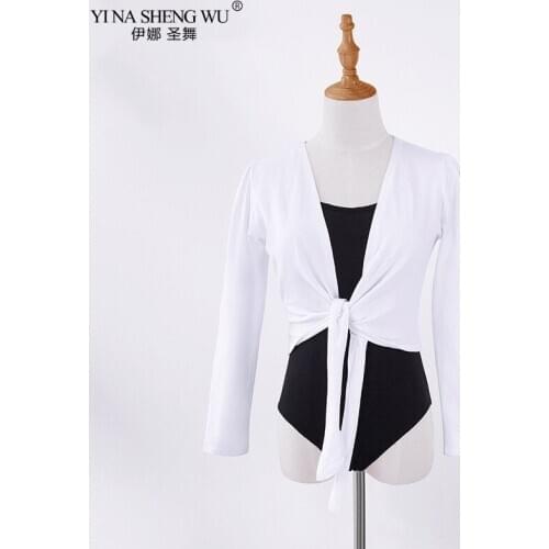 Adult Autumn Ballet Gymnastic Training Clothes Long Sleeve Ballet Wrap Top Coat Thermal Cotton Cardigan Jacket Female Dance Wear