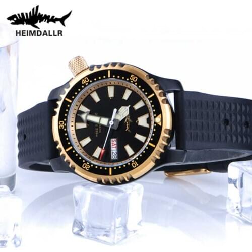 HEIMDALLR Vintage Abalone 200M Dive Watch Full Automatic Men Watch Stainless C3 Super Luminous Sapphire Crystal Mechanical Watch
