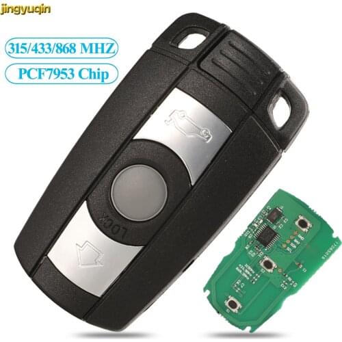 Jingyuqin 10pcs Remote Car Key 315/433/868MHZ FSK For BMW 1 3 5 7 Series CAS3 System X5 X6 Z4 Smart Key Control Transmitter 3BTN