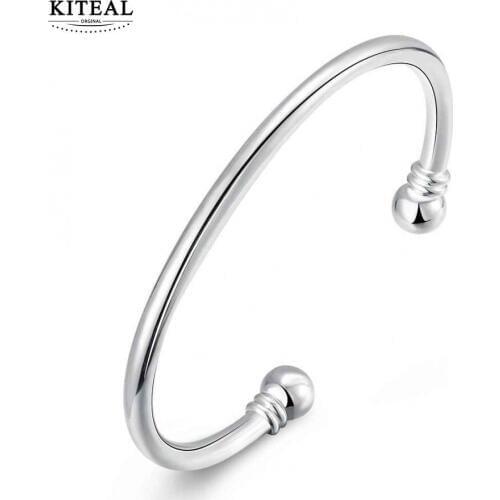 KITEAL 2018 Lovely silver plated Boy friendship bangle Double Balls simple style Wedding Bracelet bijouterie