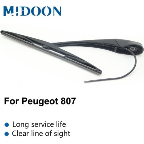 MIDOON Wiper 14" Rear Wiper Blade & Arm Set Kit For Peugeot 807 2002- 2011 2012 2013 2014 MK2 Windshield Windscreen Rear Window