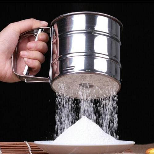 Cup Flour Stainless Steel Mesh Sieve New Sieve Cup Powder Flour Sieve Mesh Knife Baking Tools Pastry Tools Baking kitchen Gadget