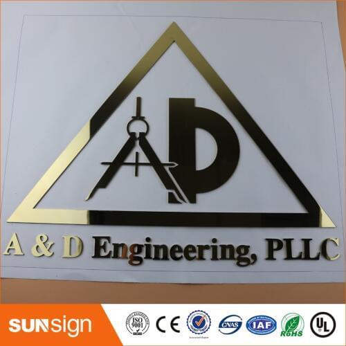 Laser cutting Fine grinding customed 3D metal word emblem Digital Figure Number Logo for business
