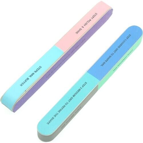 Meisha 5Pcs Professional Six-sided Nail File SanderPaper Buffers Block Manicure Tools Sanding UV Gel Polisher Nail Files HE0032