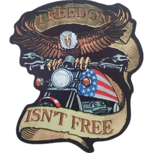 Patch Fabric Printed Motor Deal With It Clothes Women Pattern Decoration DIY Fashion FREEDOM Style Large Punk Biker Patches