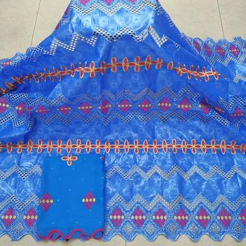 New arrival african bazin riche lace 2021 high quality kampala bazin riche lace latest embroidery guinea jacquard brocade 7yards