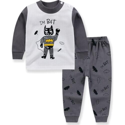 New Brand Baby Boys Girls Autumn Clothing Sets 100% Cotton Kids Long Sleeve Pajamas Sets 2pcs Tops + Pants Sleepwear Clothes