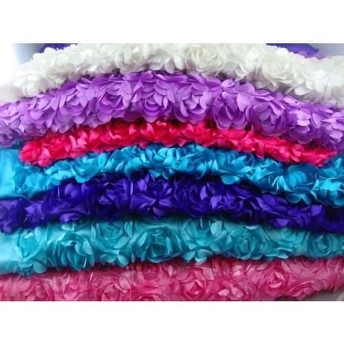 Wholesale 3D Roses Flowers Fabric Lace Craft Dresse Wedding Party Festive Decoration Carpet Background DIY Craft