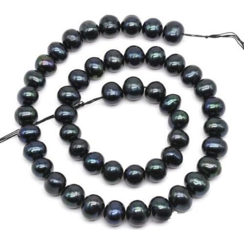 Wholesale Loose Pearl Jewellery,8-9mm Black Potato Real Freshwater Pearl Jewellery,Good Luster Real Pearls,One Full Strand