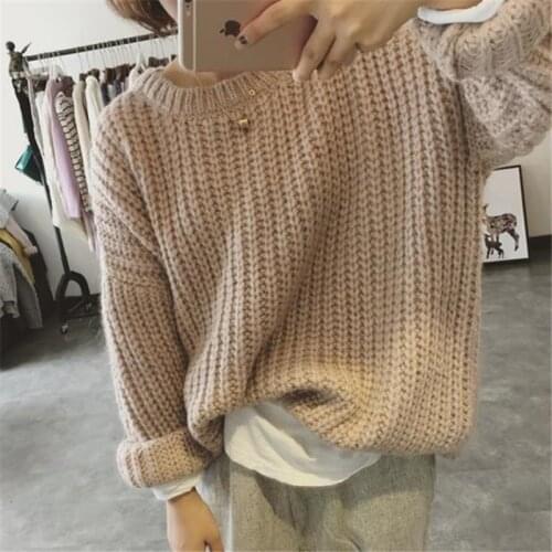 Autumn Winter Oversize Thick Mink Cashmere Sweater Poullovers Women Batwing Sleeve 2020 Female Casual Warm Fur Sweater Jumper