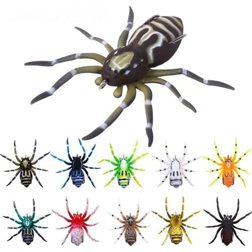 10pcs Spider Soft Bait Lures Pesca 7cm 6.4g Silicone Bait Artificial Softbait Lures Weedless Fishing Lure with Realistic Design