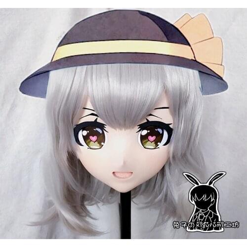 RB296)Handmade Female/Girl Resin 3/4 Head Japanese Cartoon Character Komeiji Koishi Cosplay Kigurumi Mask Crossdress Doll Mask