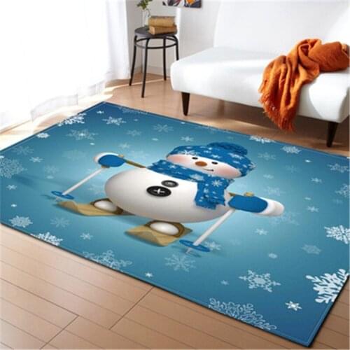 Christmas Carpet Snowman Santa Claus Rug for Childrens Bedroom Kids Play Area Rug Home Living Room Rugs Dining Room Kitchen Mat