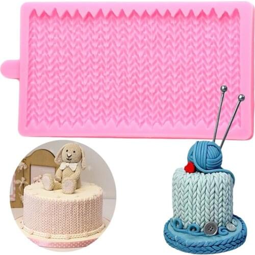 Knitting Cake Border Silicone Mold DIY Party Fondant Cake Decorating Tools Chocolate Gumpaste Mould Polymer Clay Candy Molds