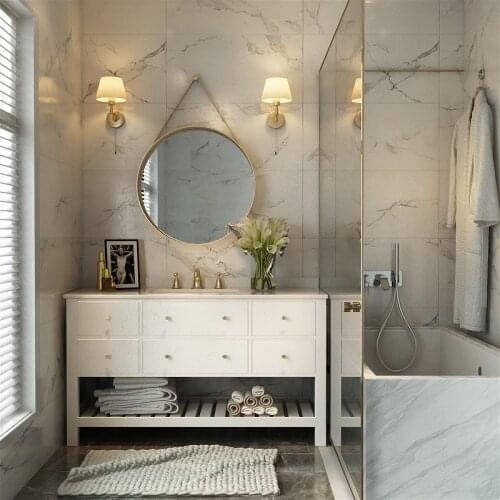 Nordic Bathroom Ark Combination Round Mirror Real Wood Floor Contemporary and Contracted Light Luxury Wash Gargle The Sink