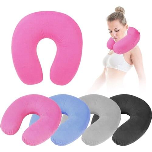 U Shaped Travel Pillow Support Neck For Car Plane Headrest Air Cushion Travel Neck Pillow Memory Foam Soft U-Shape Soft Pillow