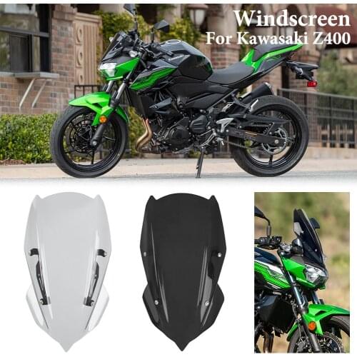 19 20 Z250 Z400 Accessories Motorcycle Windshield Windscreen Wind Deflector Flyscreen Protector for 2019-2021 Kawasaki Z 400 250