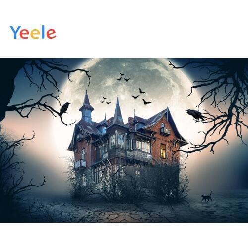 Yeele Photophone Halloween Backdrop House Bat Tree Forest Moon Night Vinyl Photocall Photography Background For Photo Studio